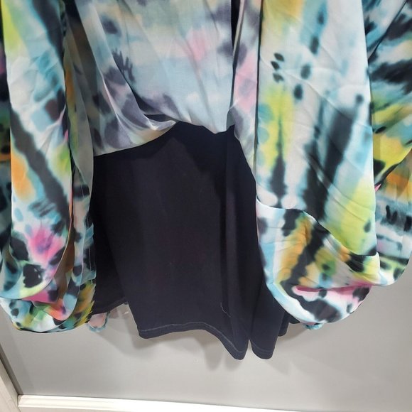 Torrid Plus Size Women's Rainbow Tie-Dye Sleeveless Maxi Dress Chiffon Size 20 - Picture 10 of 16